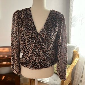 WHBM faux wrap super cute top EUC S